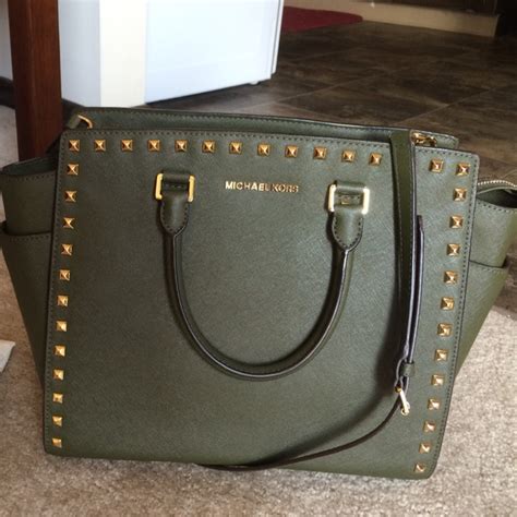 michael kors racing green purse|Michael Kors olive green handbags.